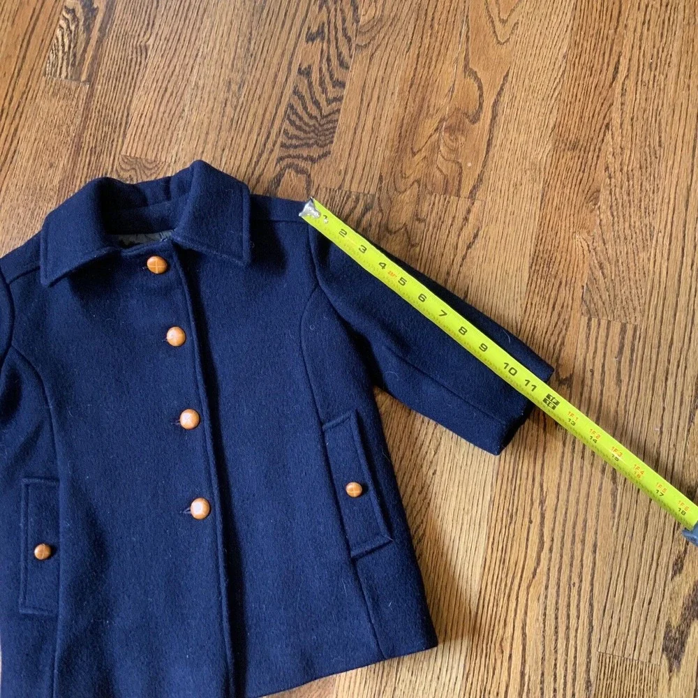 Vintage Navy Pea Coat Wool Sz 5 Toddler Formal‎ Nautical Classic EUC